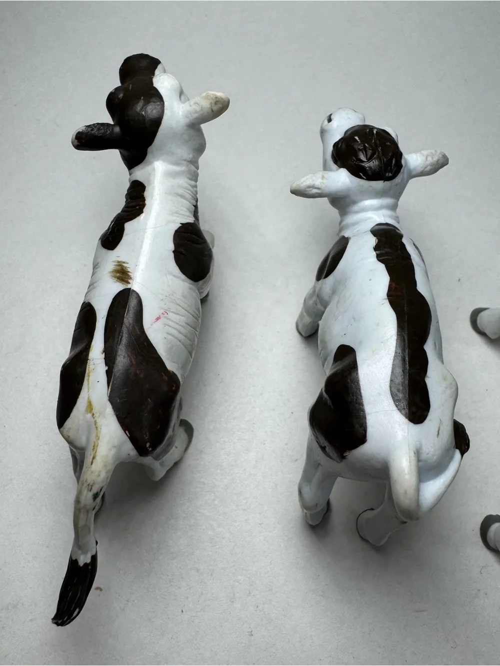 AAA Vintage Animal Figure Lot Bull Cow Piglet Sheep Calf Farm Solid Rubber Toys